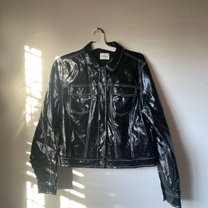 black leather jacket